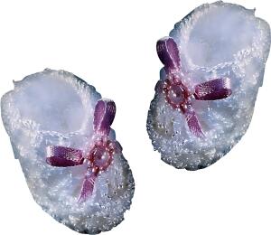 KNORR PRANDELL Dekostreu Baby Babyschuhe 3 cm Polyester rosa/weiss
