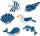 KNORR PRANDELL 218025495 Dekostreu Maritim Maritimstreu 4 cm Holz blau weiss