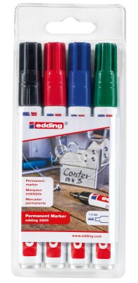 Edding Permanentmarker 3300 4er-Set sortiert