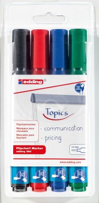 Edding Flipchartmarker 380 4er-Set sortiert