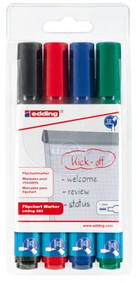 Edding Flipchartmarker 383 4er-Set sortiert