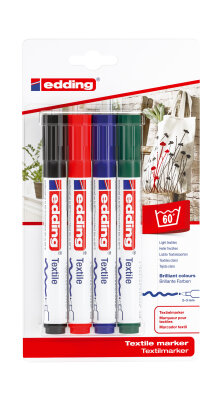 Edding Textilmarker 4500 4er-Blister sortiert basic
