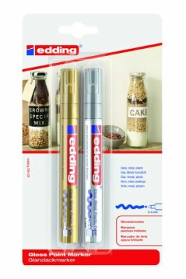 Edding Glanzlackmarker 750 2er-Blister gold-silber