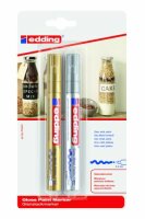 Edding Glanzlackmarker 750 2er-Blister gold-silber
