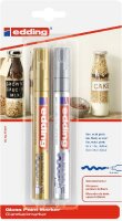 Edding Glanzlackmarker 750 2er-Blister gold-silber