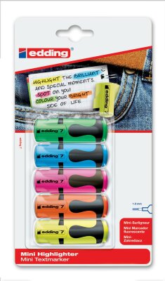 Edding Mini Textmarker 7 5er-Blister sortiert