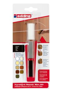 Edding Möbel-Reparatur-Wachs-Set 8901 3er-Blister schwarz