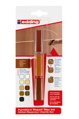 Edding Möbel-Reparatur-Wachs-Set 8901 3er-Blister kirschbaum