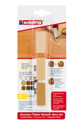 Edding Holzboden-Reparatur-Wachs-Set 8902 3er-Blister buche-ahorn