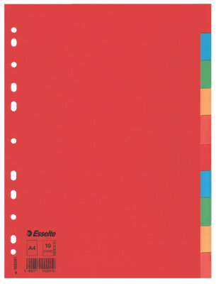 LEITZ Register 10Blatt 160 g/m2 Karton durchgefärbtTabenkräft