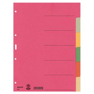 LEITZ 4358 Register Karton blanko A4 6 Blatt farbig