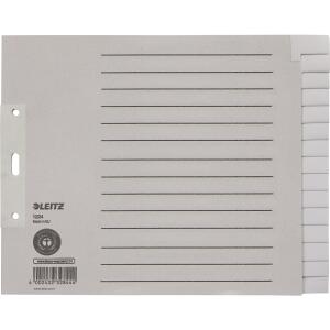 LEITZ 1224 Register Tauenpapier blanko A4 Überbreite 20cm hoch 15 Blatt grau