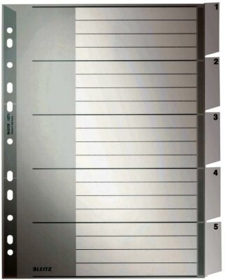 LEITZ Ordnerregister A4 Blanko grau A4 AZ (10teilig) Zahlen od. Monaten (