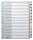 LEITZ 1274 Register PP blanko A4 Überbreite 12 Blatt grau