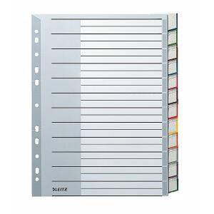 LEITZ 1275 Register PP blanko A5 12 Blatt grau