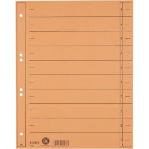 LEITZ Trennblatt A4 orange ungeöst Trennblatt A4 Überbreite damit