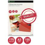 LEITZ Folientasche A3 175mic 100ST Folientasche für...