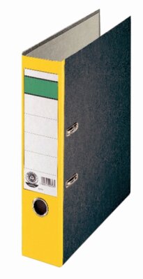 CENTRA Ordner A4 8cm gelb mit schwarzem Wolkenmarmor