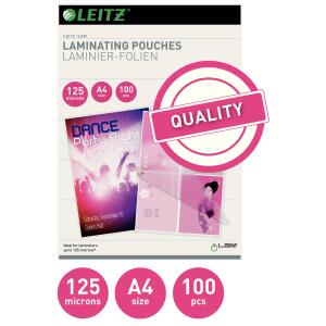 LEITZ 33808 Folientasche A4 glänzend 125 mym 100 Stück