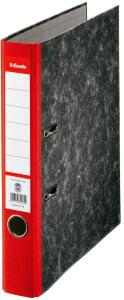 LEITZ Ordner A4 5cm rot Wolkenmarmor mit färbigem Rücken aufgek