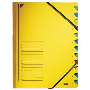 LEITZ 3912 Ordnungsmappe 12 Fächer A4 PendarecKarton (RC) 430 g/qm gelb