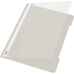 LEITZ 4191 Schnellhefter A4 langes Beschriftungsfeld PVC grau