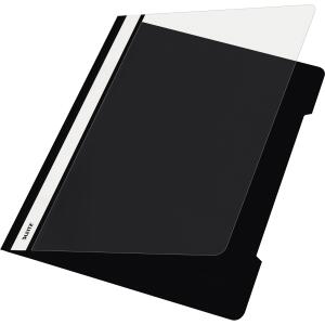 LEITZ 4191 Schnellhefter A4 langes Beschriftungsfeld PVC schwarz