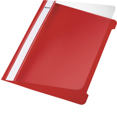 LEITZ 4197 Schnellhefter A5 langes Beschriftungsfeld PVC rot