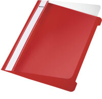 LEITZ 4197 Schnellhefter A5 langes Beschriftungsfeld PVC rot