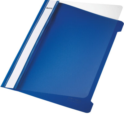 LEITZ 4197 Schnellhefter A5 langes Beschriftungsfeld PVC blau