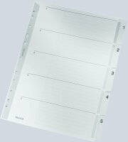 LEITZ 4323 Zahlenregister 15 A4 Karton 5 Blatt grau