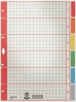LEITZ 4350 Register blanko Karton farbig bedruckt A4 6 Blatt