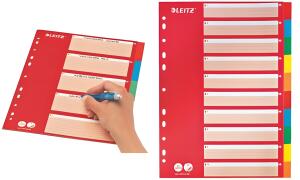 LEITZ Karton-Register blanko A4 5-teilig mehrfarbig (80438600)