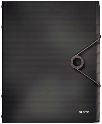 LEITZ 4570 Ordnungsmappe Solid 12 Fächer PP schwarz