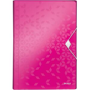 LEITZ Fächertasche A4 Wow pink metal Projektmappe WOW für die Projektorganis