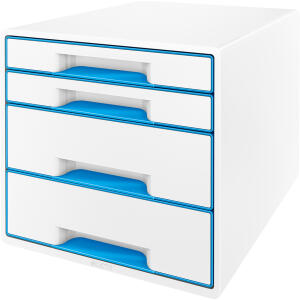 LEITZ Schubladenbox WOW CUBE blau metallic Schubladenbox WOW CUBE mit 4 Schu
