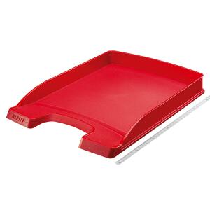 LEITZ 5237 Briefkorb Flach Plus A4 extra flach Polystrol rot