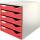 LEITZ 5280 Schubladenset PostSet A4/C4 5 halboffene Schubladen lichtgrau/rot