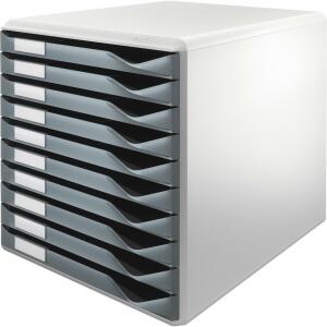 LEITZ 5281 Schubladenset FormularSet A4/C4 10 geschlossene Schubladen lichtgrau/dunkelgrau