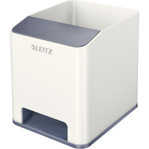 LEITZ 53631001 Duo Colour Stifteköcher WOW Sound weiß/perlweißSound Stifteköcher WOW Duo Colour. Mit 4 Fächern. Mit einem separaten Fac