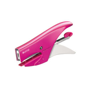 LEITZ Heftzange Wow met.pink Heftzange bis zu 15mm/15 Blatt (80g). H