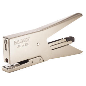 LEITZ 5557 Heftzange Juwel 2000 Metall 12 Blatt matt nickel