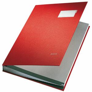 LEITZ 5701 Unterschriftsmappe 10 Fächer PP kaschiert rot