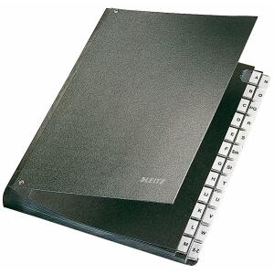 LEITZ 5824 Pultordner AZ 24 Fächer Hartpappe schwarz
