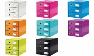 LEITZ Schubladenbox Wow met.eisblau Schubladenset Click und Store WOW mit 3 S