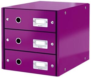 LEITZ Schubladenbox Wow met.violett Schubladenset Click und Store WOW mit 3 S