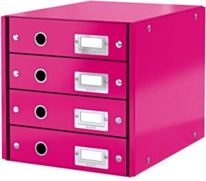 LEITZ Schubladenbox Wow metallicpink Schubladenset Click und Store WOW mit 4 S