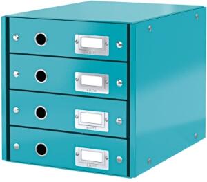 LEITZ Schubladenbox Wow met.eisblau Schubladenset Click und Store WOW mit 4 S
