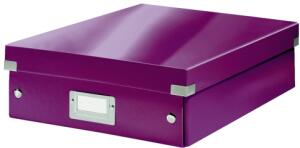 LEITZ Archivbox A4 Wow metal.violett Organisationsbox Click und Store WOW mitte
