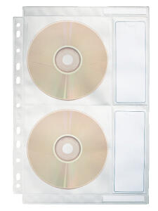 LEITZ CD Hülle A4 f.4CD transp. inkl.BeschriftungsfelderundAufkleberfür d